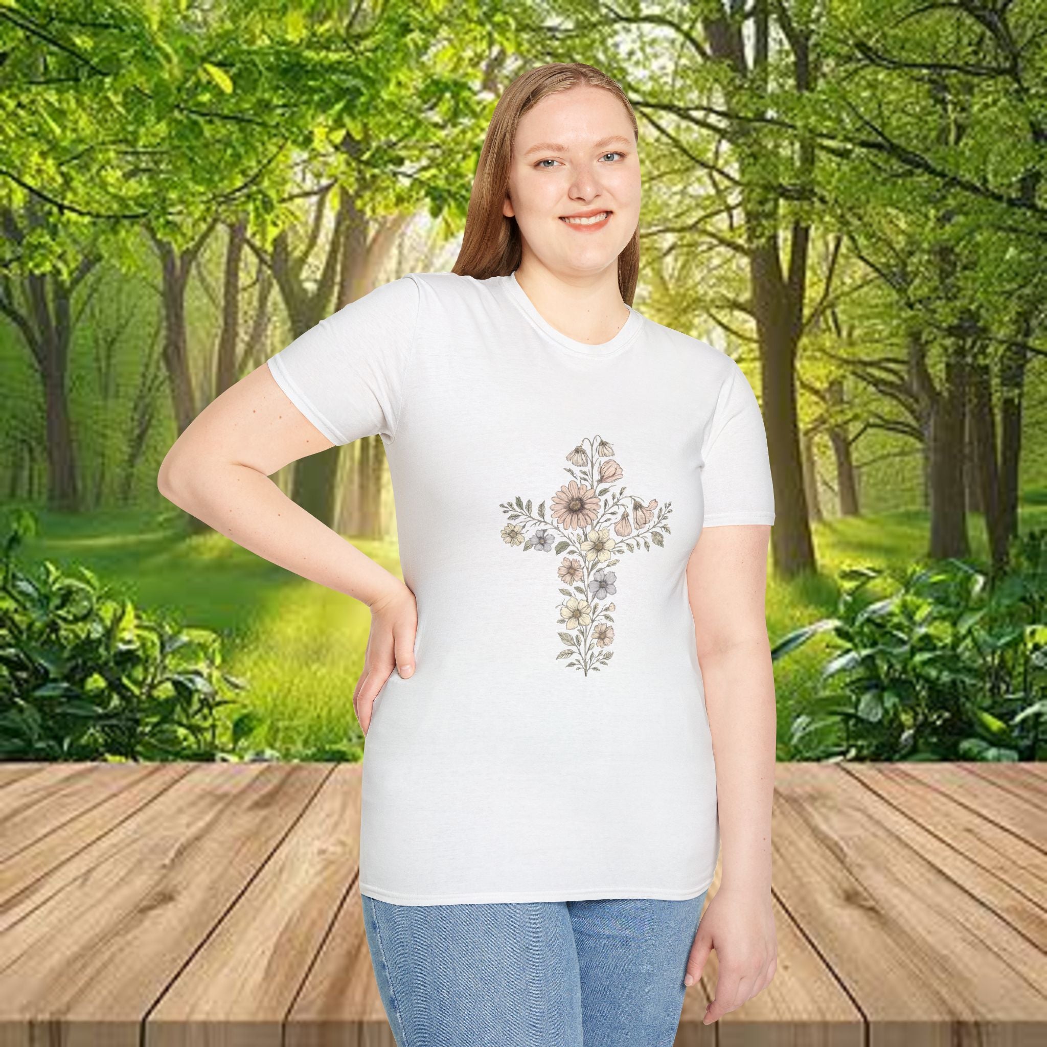 Floral Cross Bouquet Women's Tee