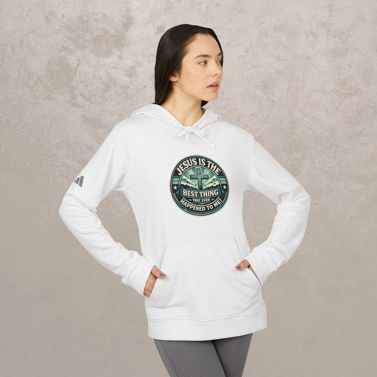 Adidas Hoodie — 'Jesus Is The Best Thing' Graphic Pullover