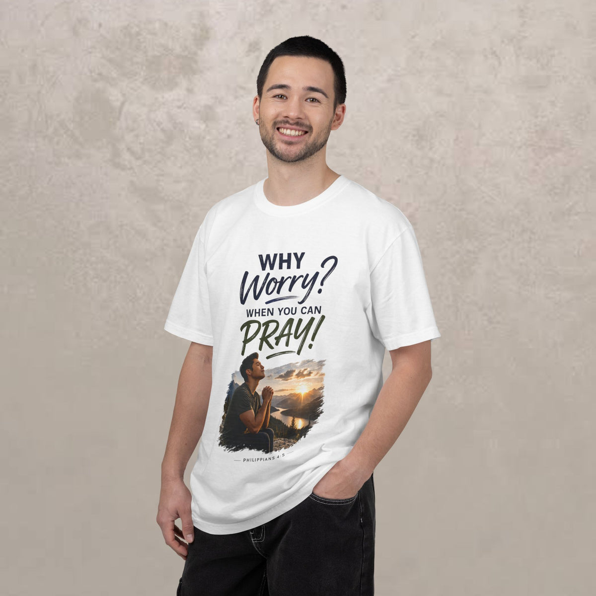 Why Worry - Pray - Men's Tee — Asian Men's Christian Inspirational T-Shirt