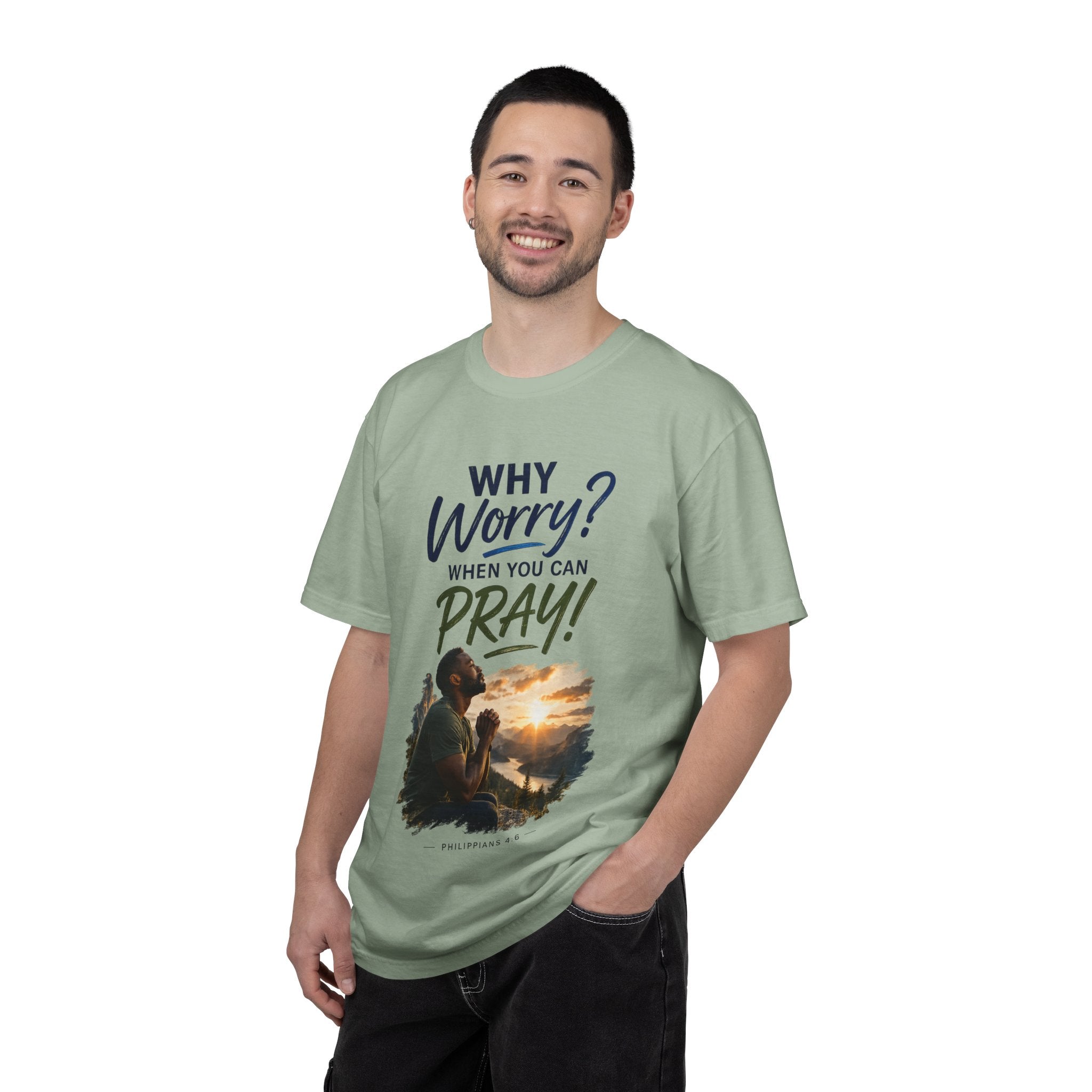 Why Worry - Pray - Men's Tee — Black Man