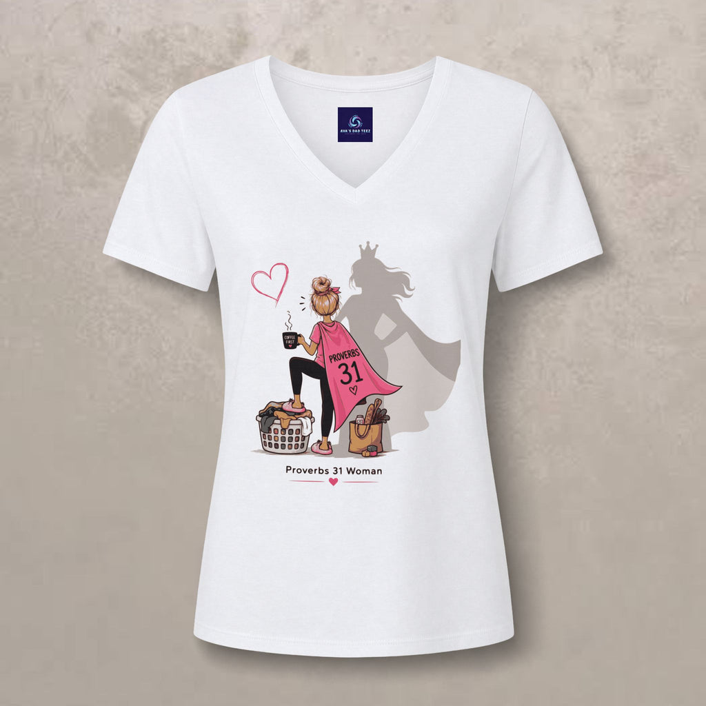 Proverbs 31 Woman  - Blonde V-Neck Graphic Tee