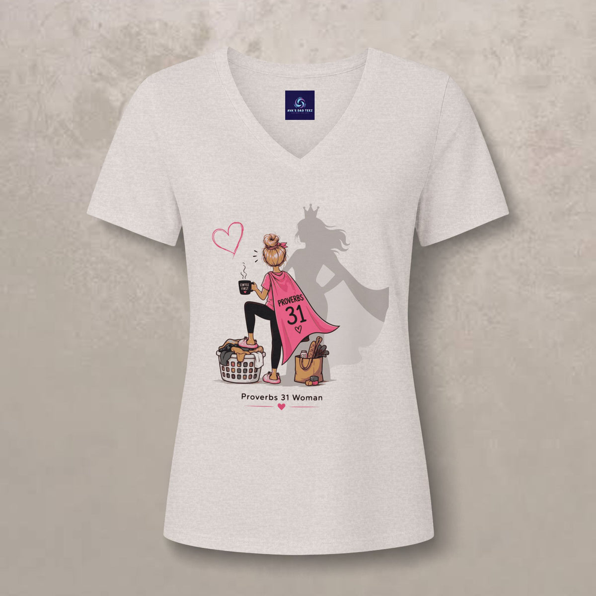 Proverbs 31 Woman  - Blonde V-Neck Graphic Tee