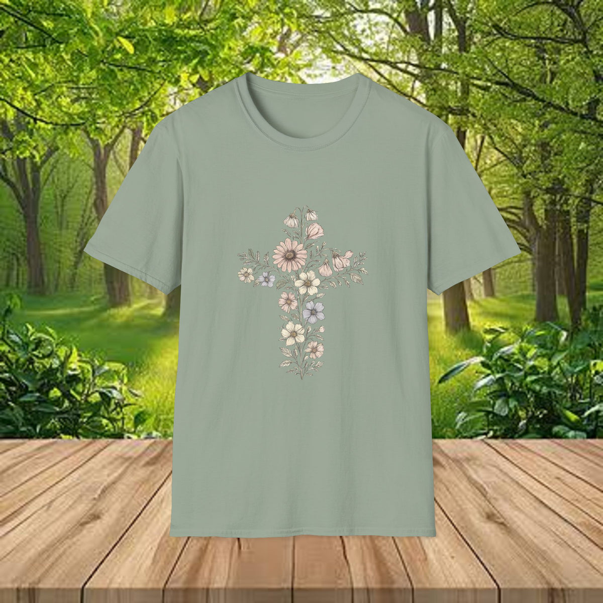 Floral Cross Bouquet Women's Tee