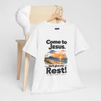 Come to Jesus, He'll Give You Rest — Christian Faith Graphic Unisex Tee