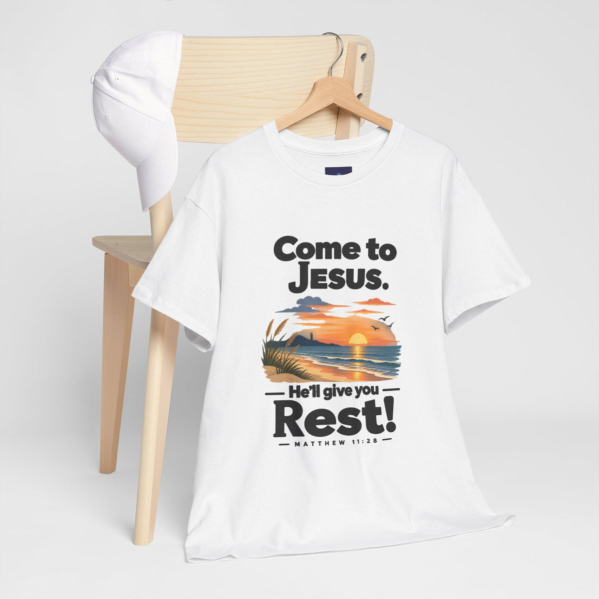 Come to Jesus, He'll Give You Rest — Christian Faith Graphic Unisex Tee