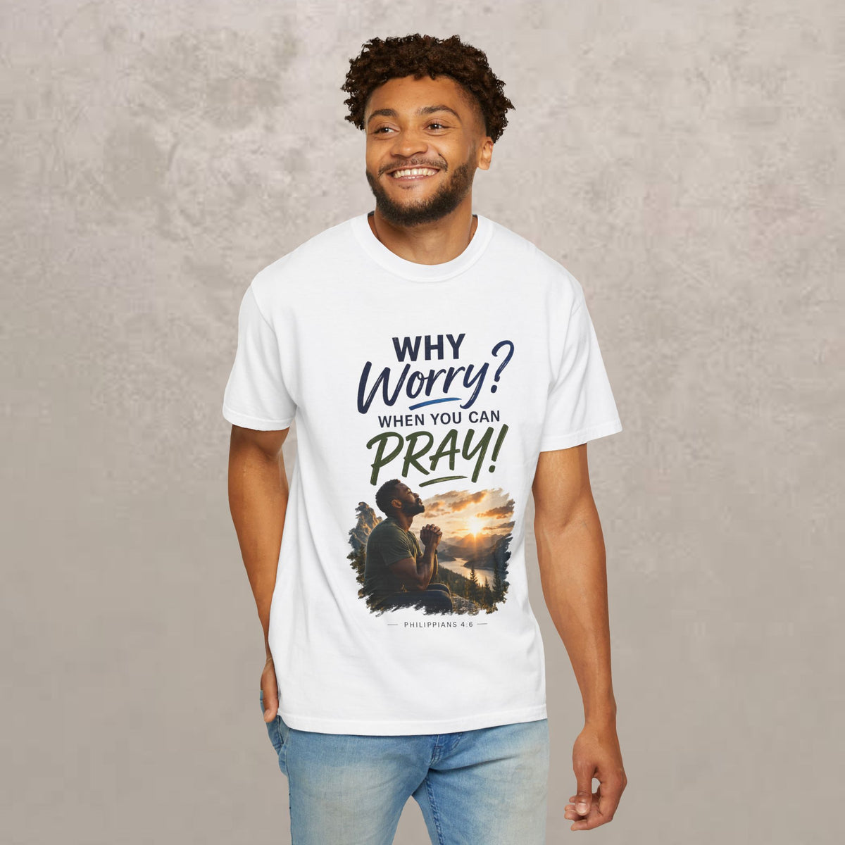 Why Worry - Pray - Men's Tee — Black Men's Christian Tee