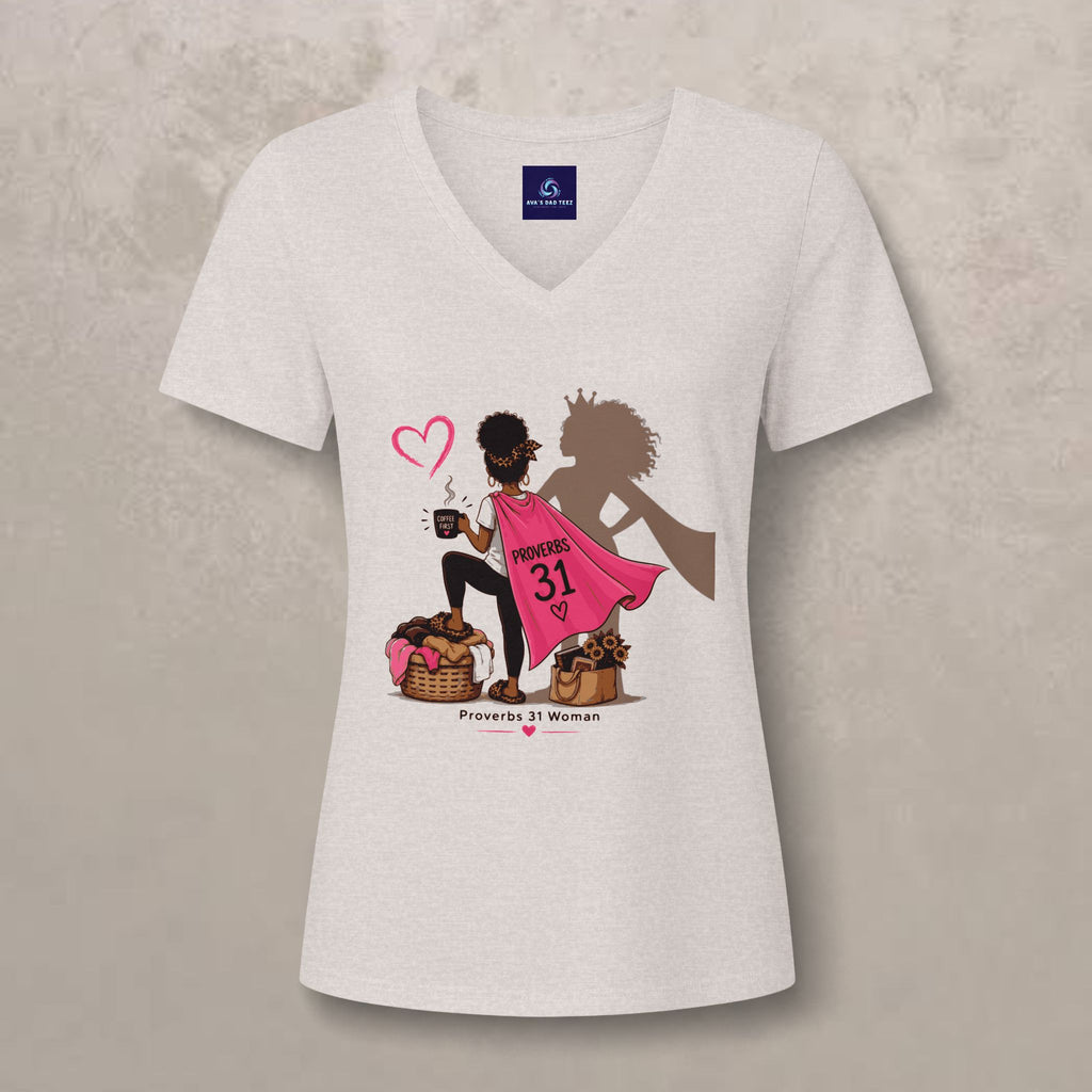 Proverbs 31 Women - Black - V-Neck Graphic Tee