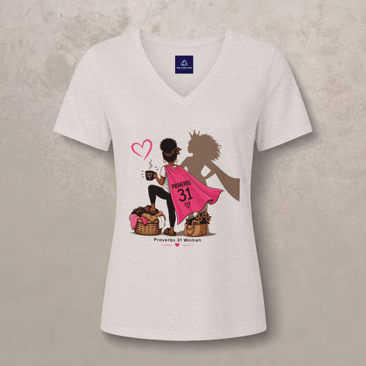 Proverbs 31 Women - Black - V-Neck Graphic Tee