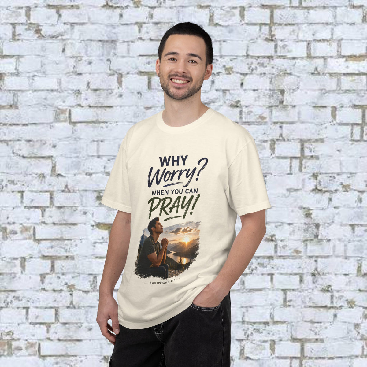 Why Worry - Pray - Men's Tee — Asian Man