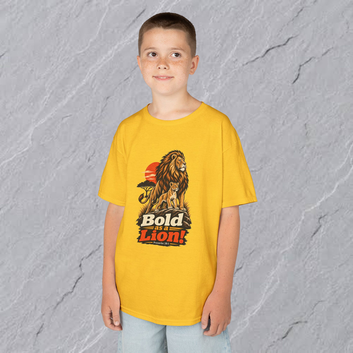 Kids  - Bold as a Lion Graphic Tee - Proverbs 28:1