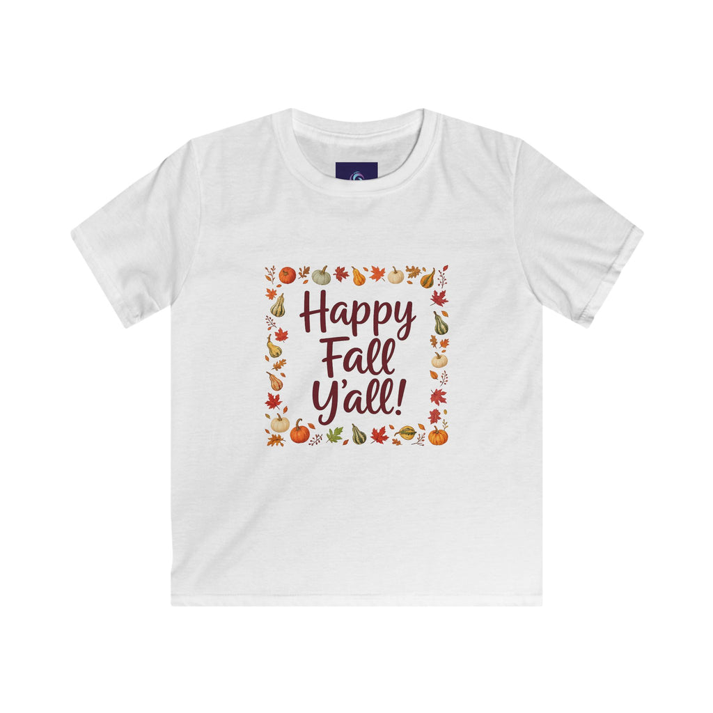 Kids - Happy Fall Y’all! - Autumn Leaves Pumpkin Tee