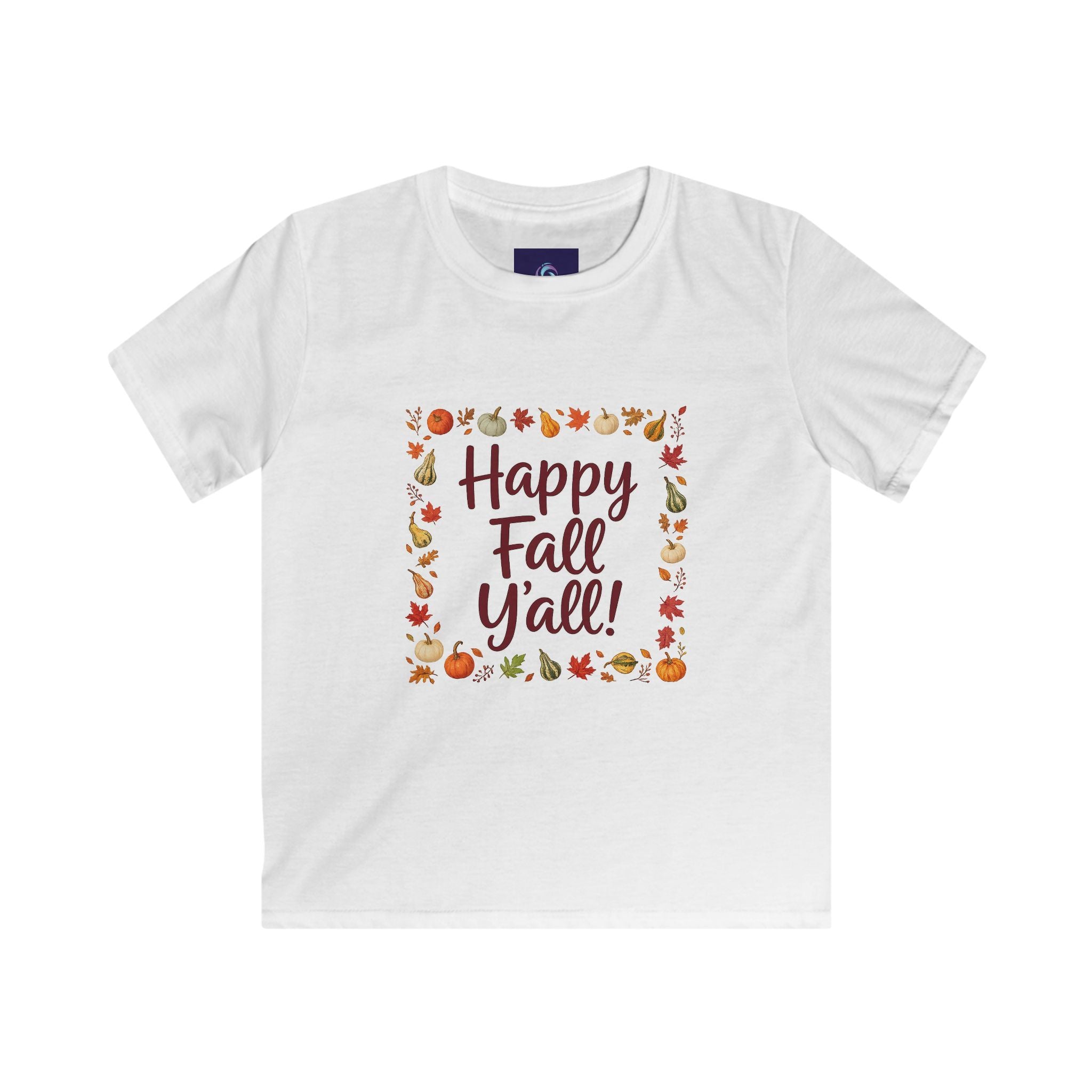 Kids - Happy Fall Y’all! - Autumn Leaves Pumpkin Tee