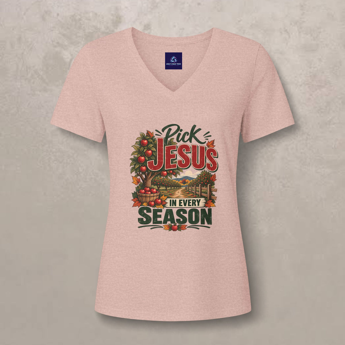 Pick Jesus in Every Season  - Women's V-Neck Tee