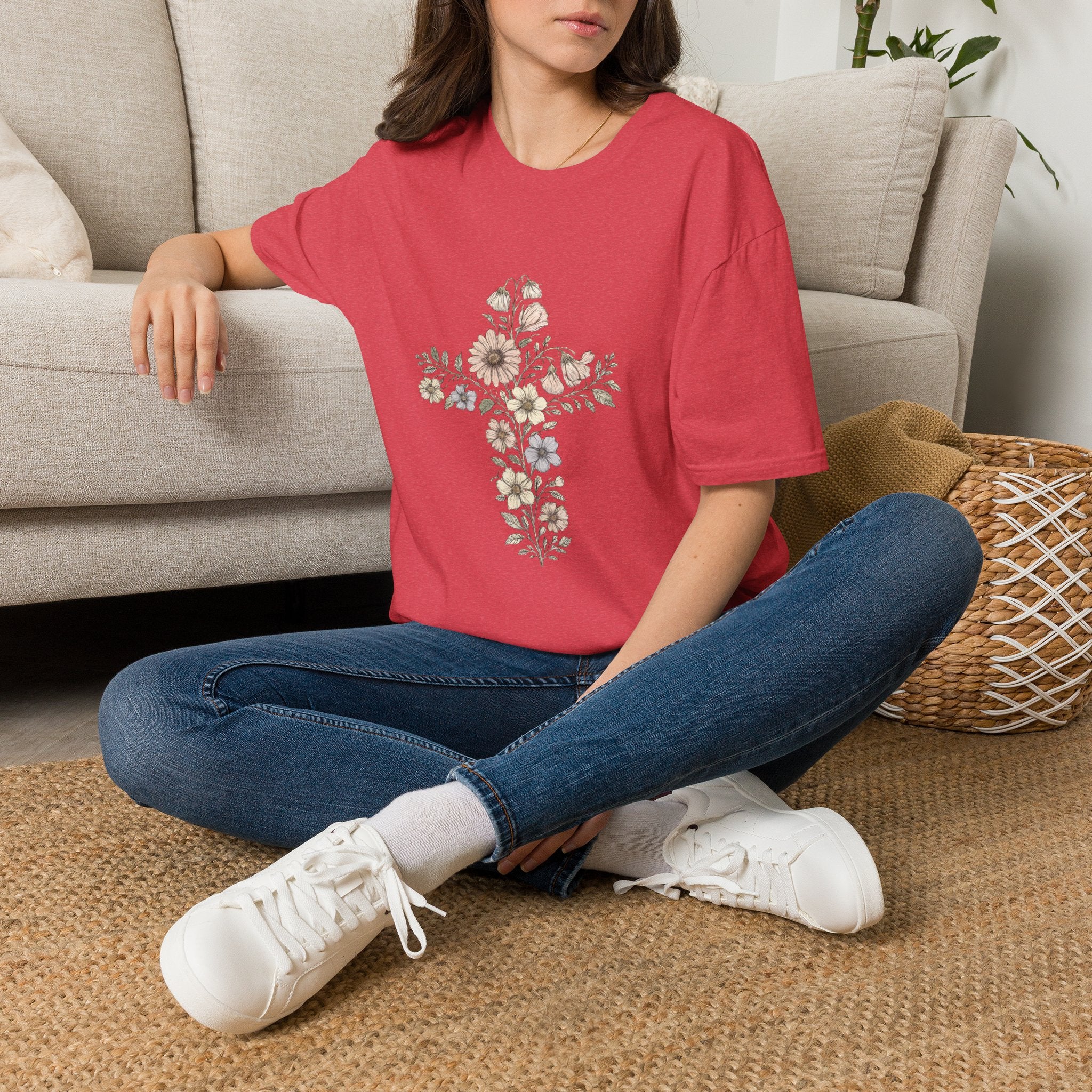 Floral Cross Bouquet Women's Tee