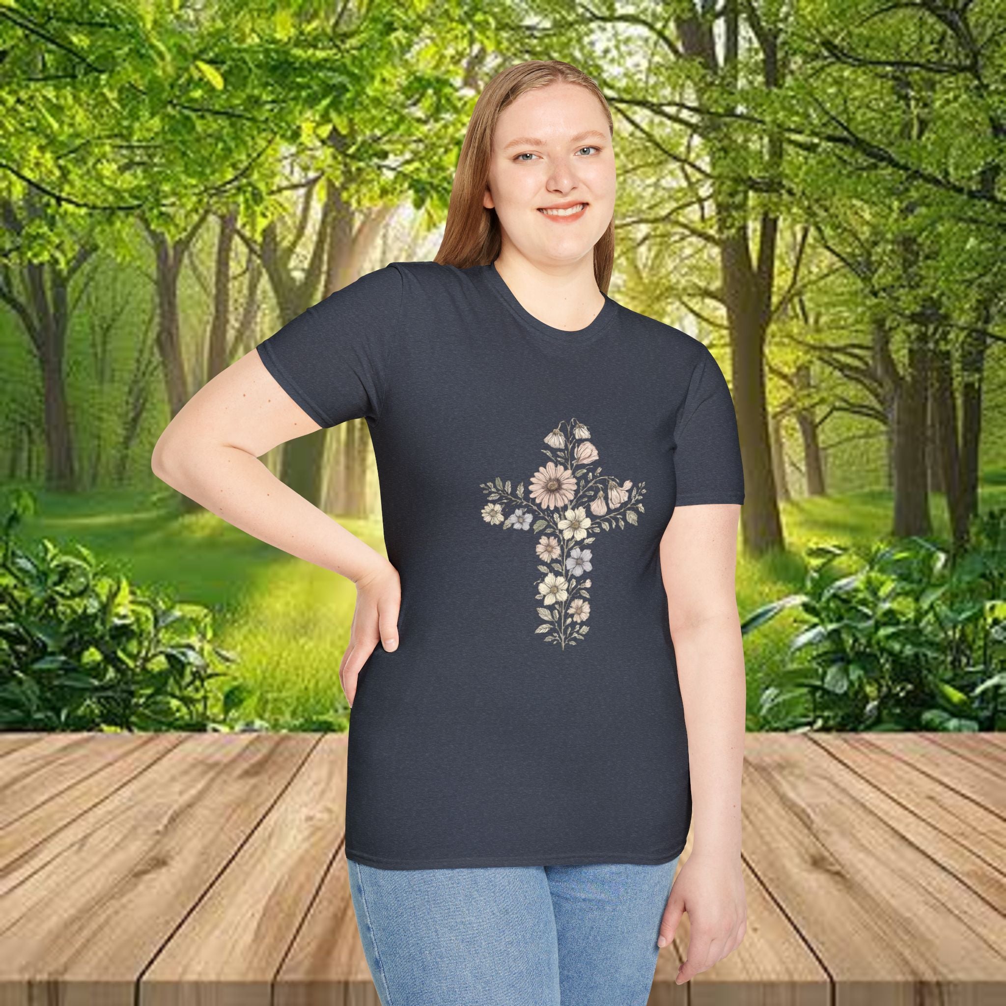 Floral Cross Bouquet Women's Tee