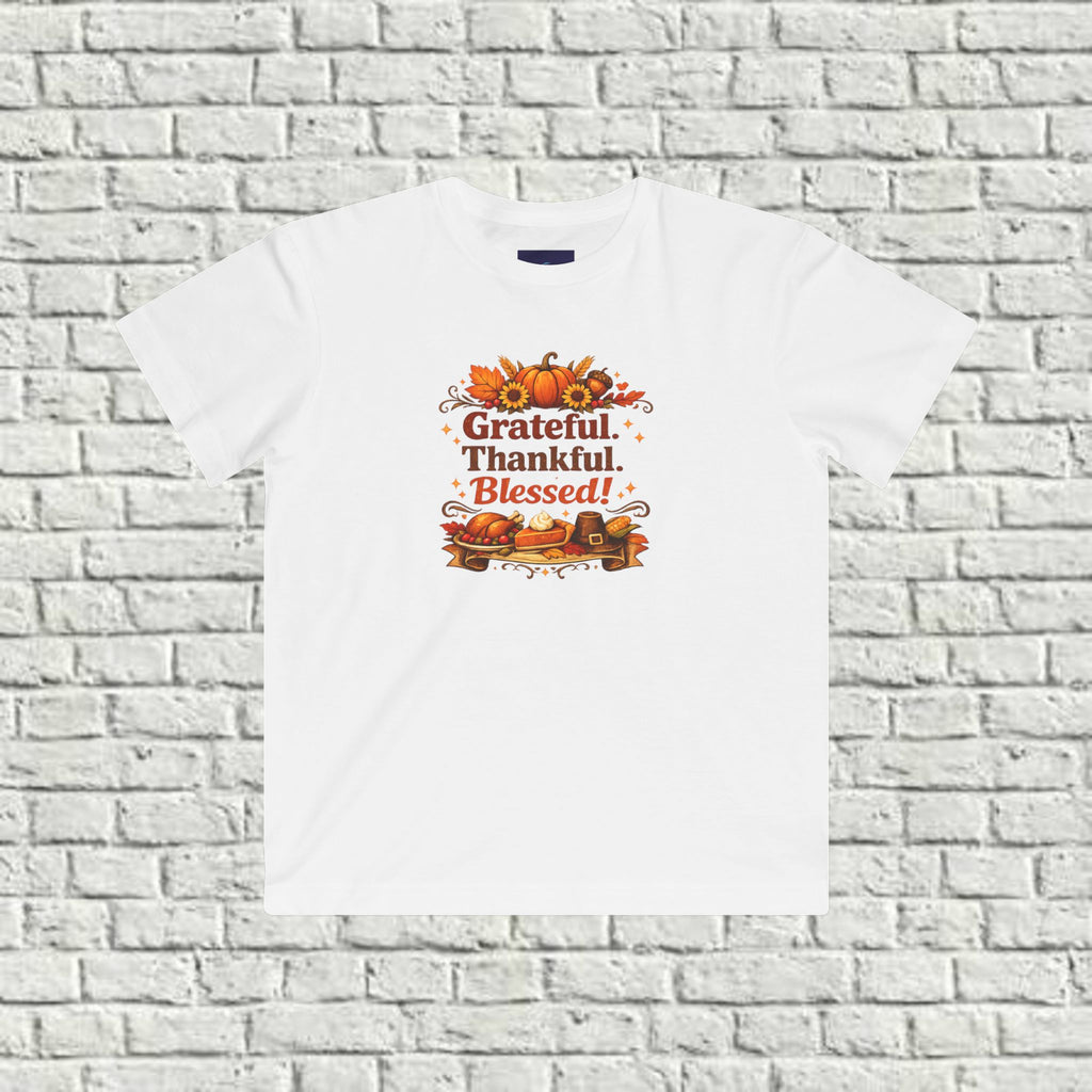 Kids - 'Grateful, Thankful, Blessed' Thanksgiving Tee