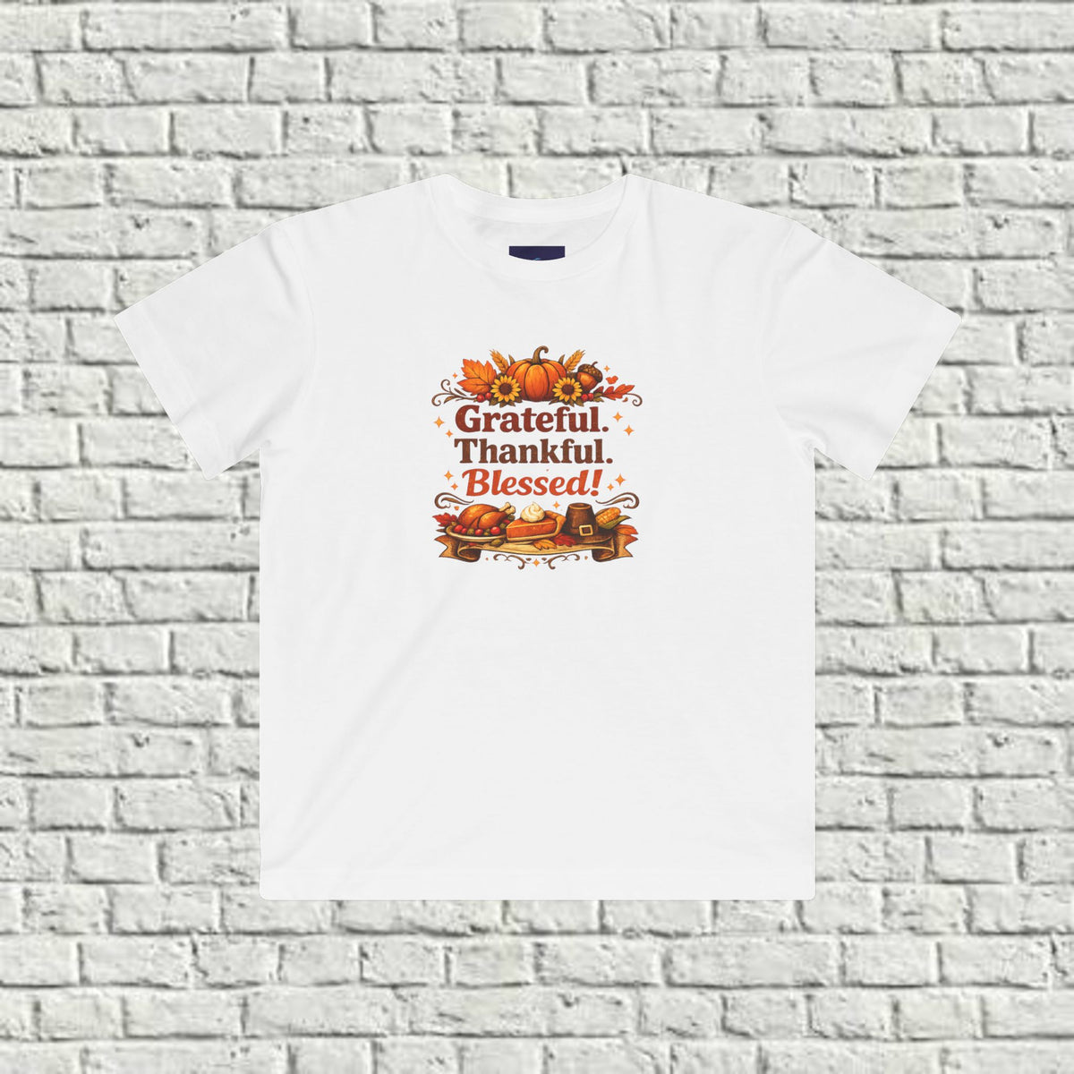 Kids - 'Grateful, Thankful, Blessed' Thanksgiving Tee