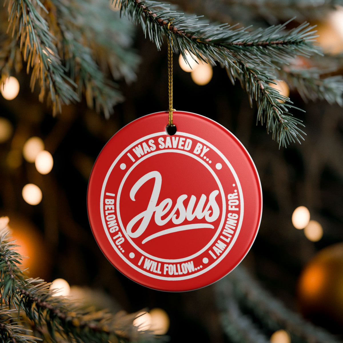 Jesus Christian Faith Ceramic Christmas Ornament - with Gift Packaging