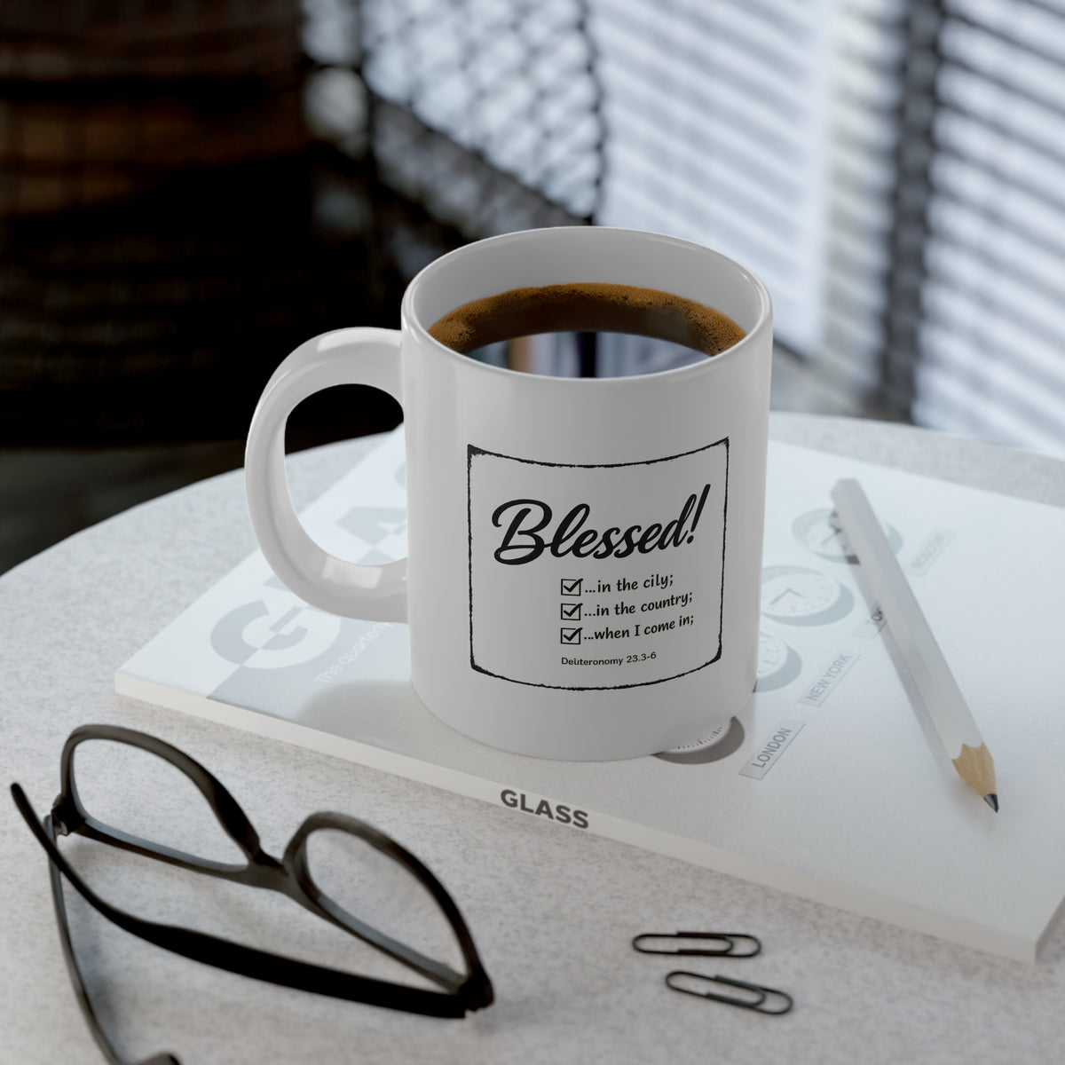 20oz Jumbo Mug – Blessed - Inspirational Coffee Cup