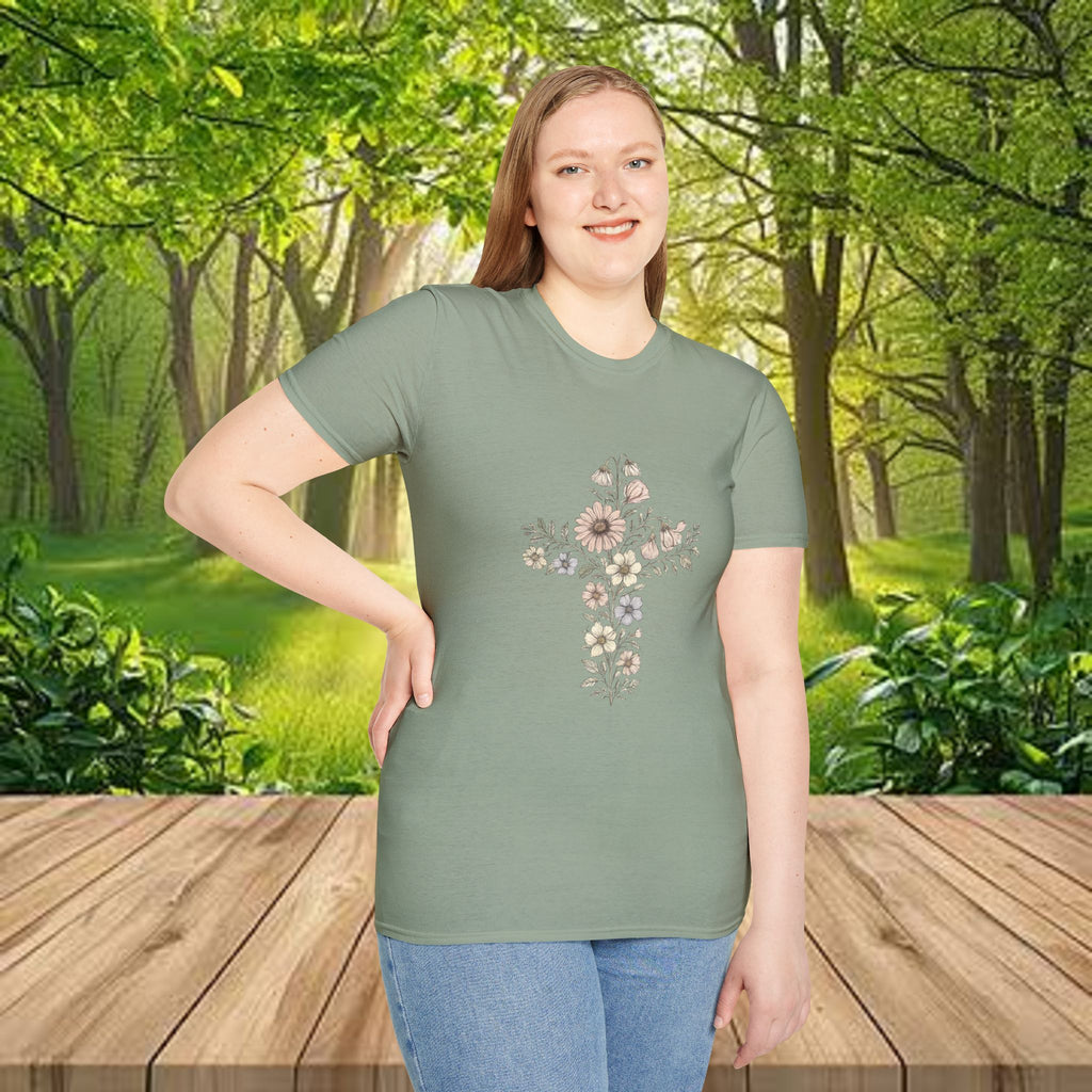 Floral Cross Bouquet Women's Tee
