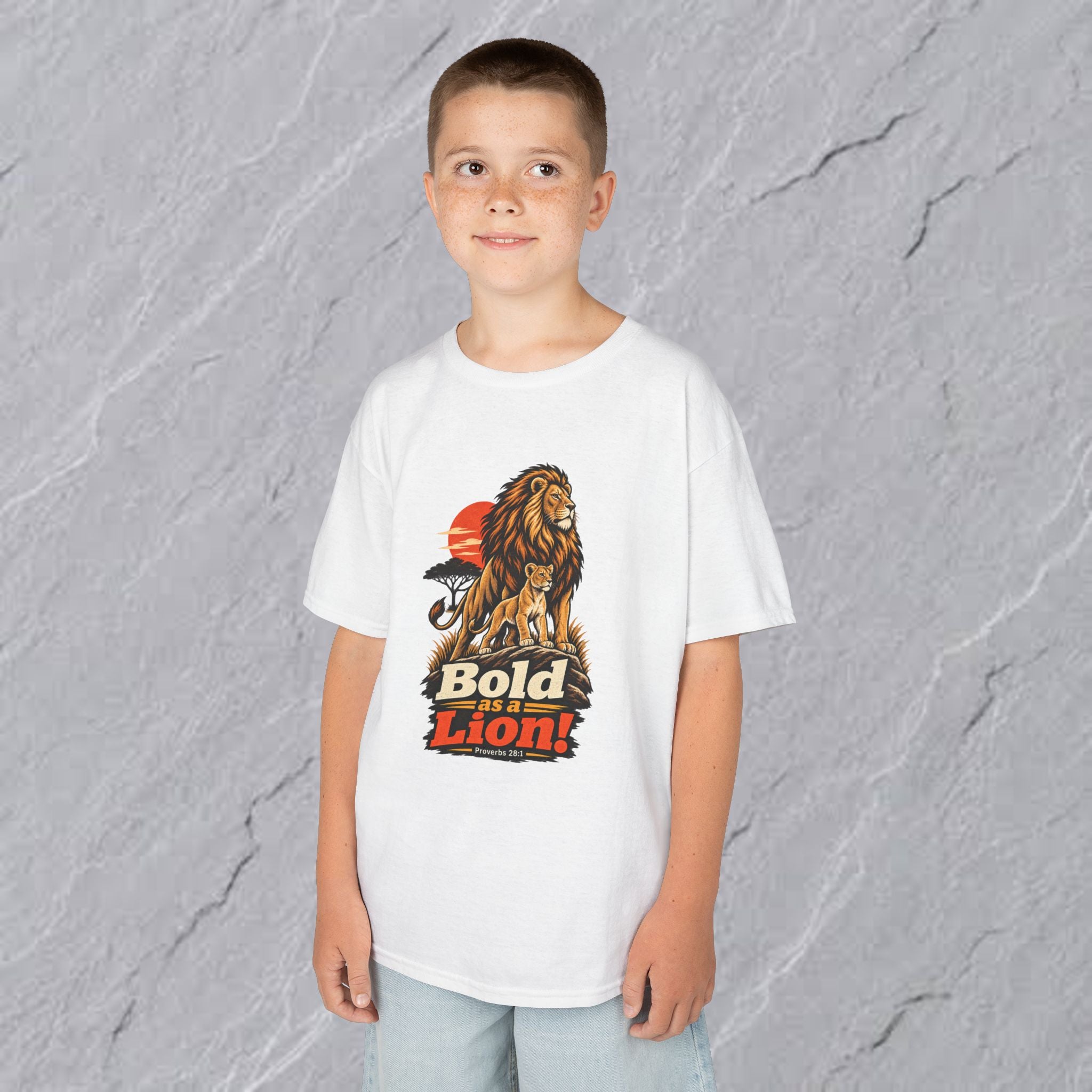 Kids  - Bold as a Lion Graphic Tee - Proverbs 28:1