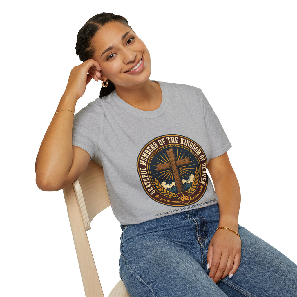 Kingdom of Heaven Christian T-Shirt — "Grateful Members of the Kingdom of Heaven" Faith Tee