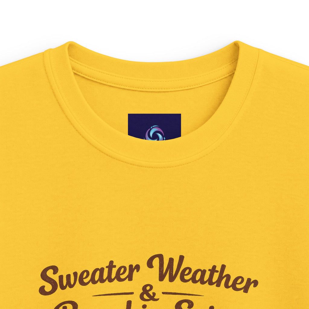 Kids — "Sweater Weather & Pumpkin Spice" Autumn Graphic Tee