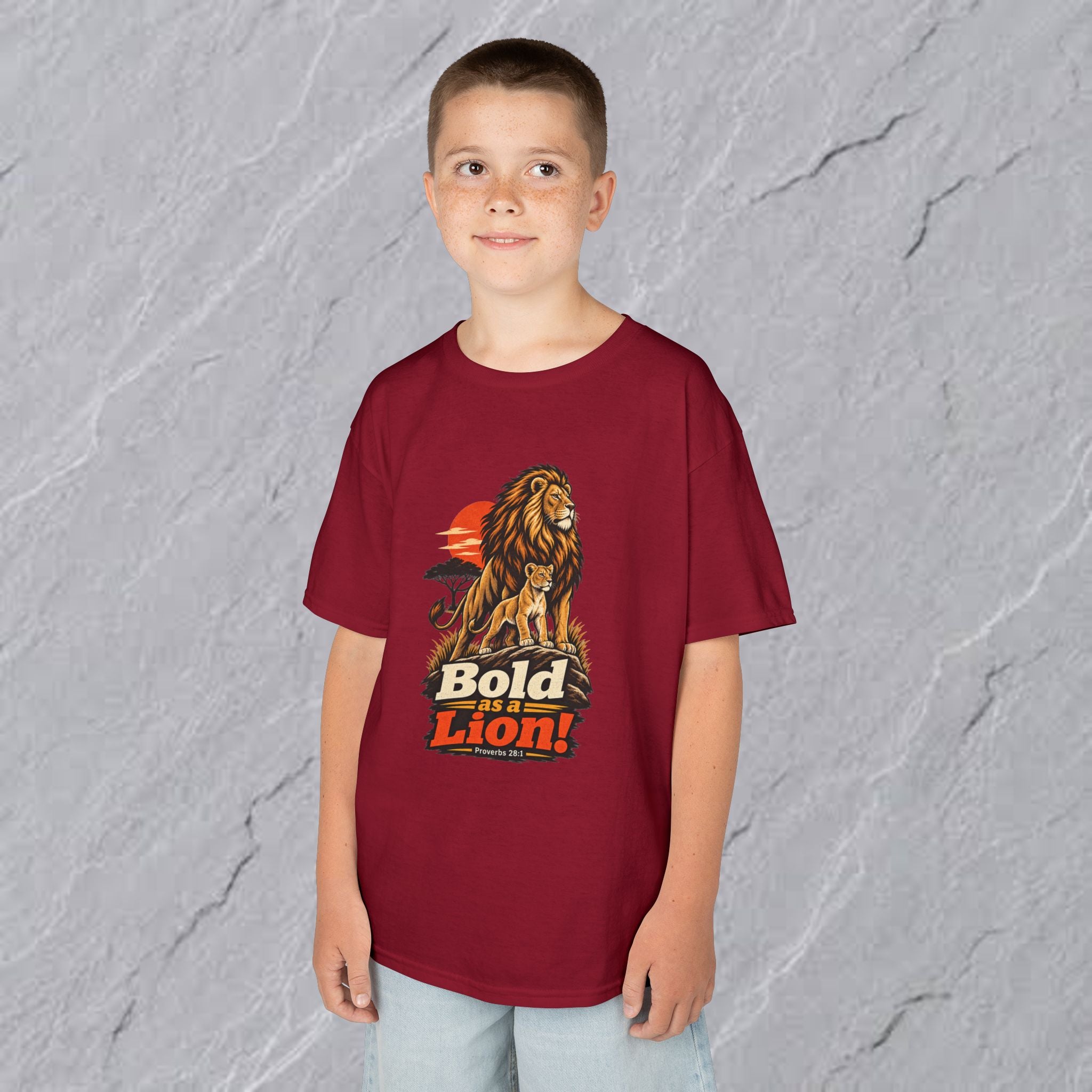 Kids  - Bold as a Lion Graphic Tee - Proverbs 28:1