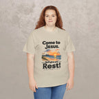 Come to Jesus, He'll Give You Rest — Christian Faith Graphic Unisex Tee