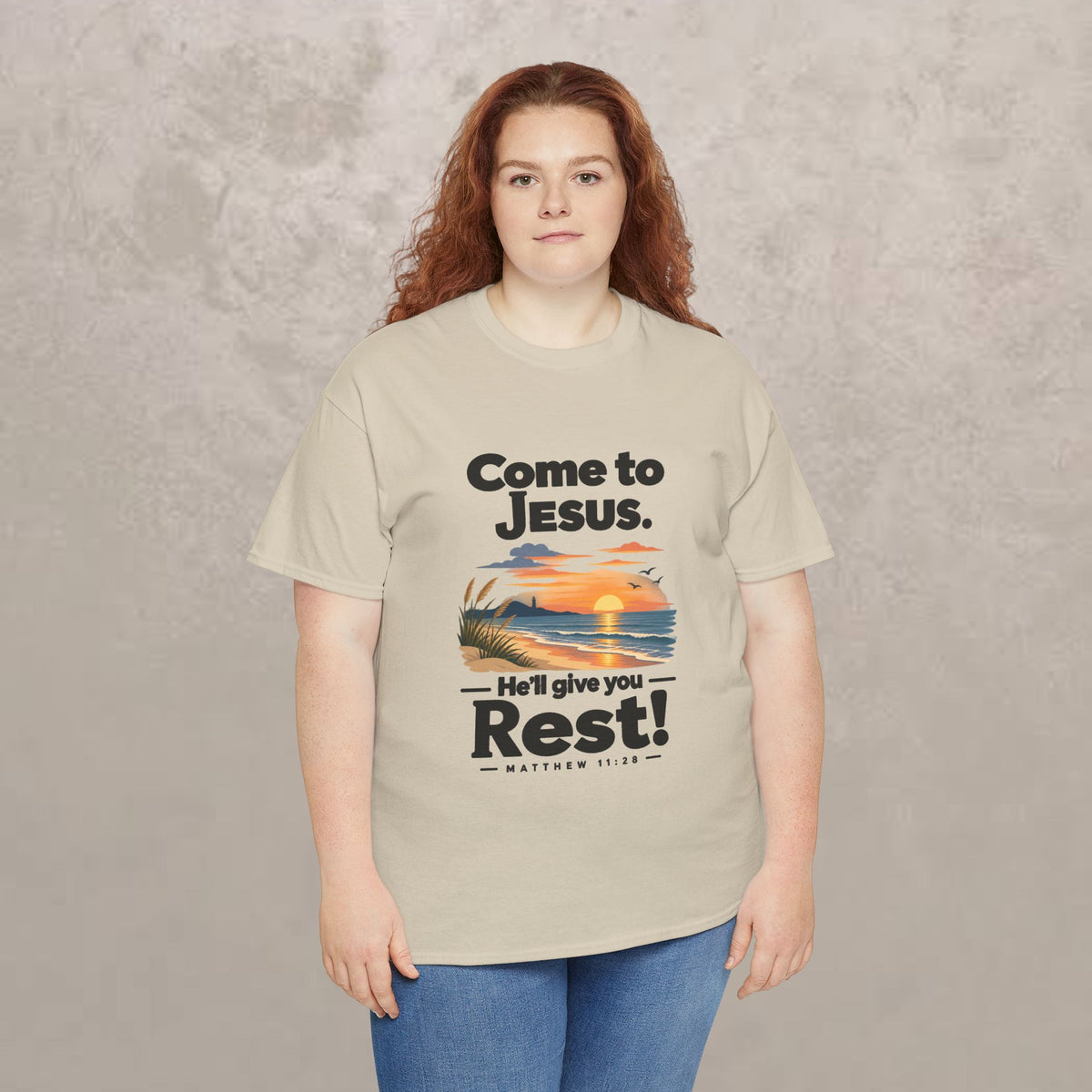 Come to Jesus, He'll Give You Rest — Christian Faith Graphic Unisex Tee
