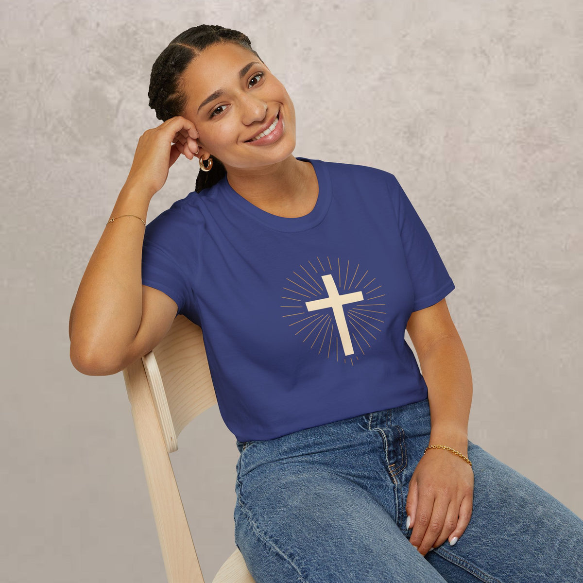 Radiant Gold Cross T-Shirt
