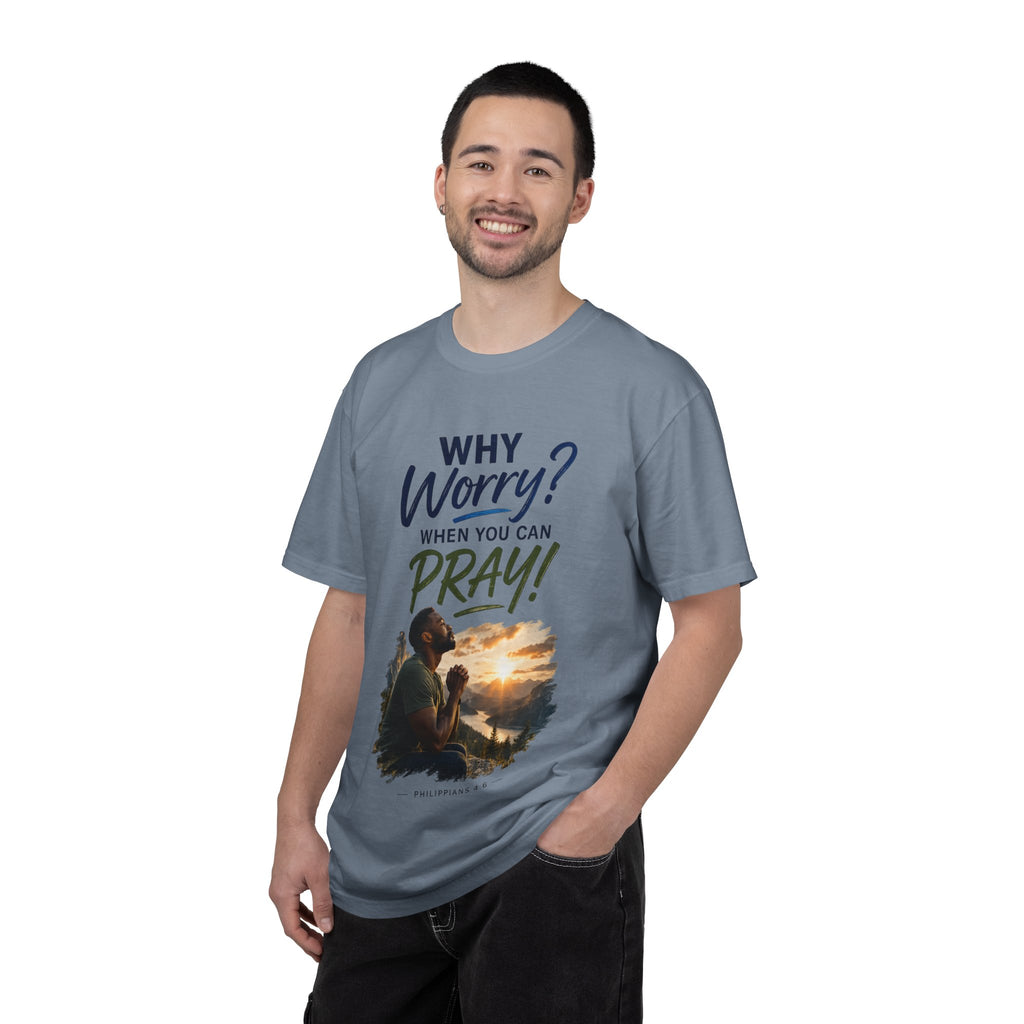 Why Worry - Pray - Men's Tee — Black Man
