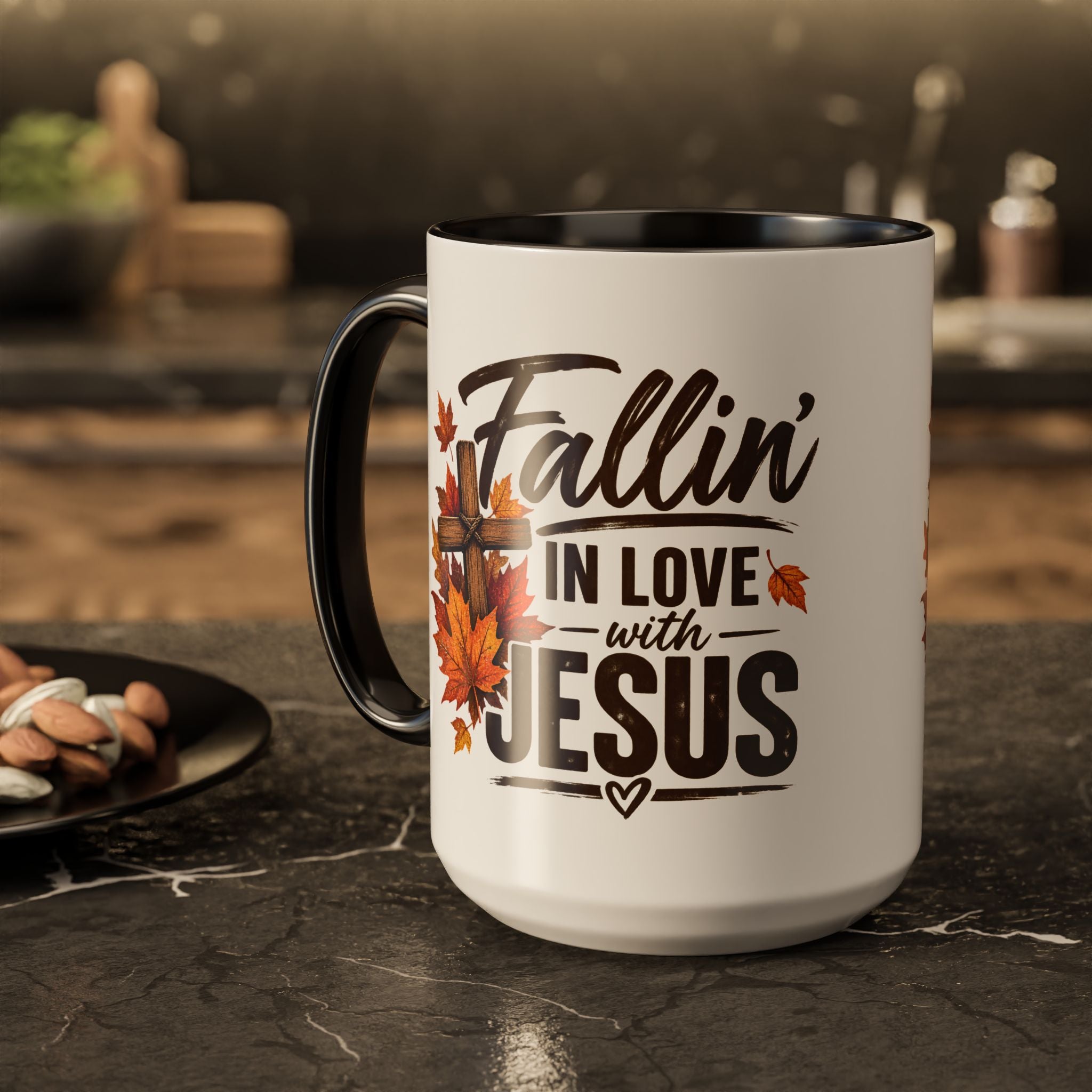 Fallin' in Love with Jesus - Autumn Faith Coffee Mug (11oz/15oz)