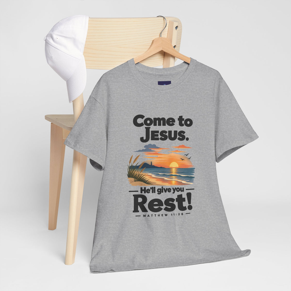 Come to Jesus, He'll Give You Rest — Christian Faith Graphic Unisex Tee
