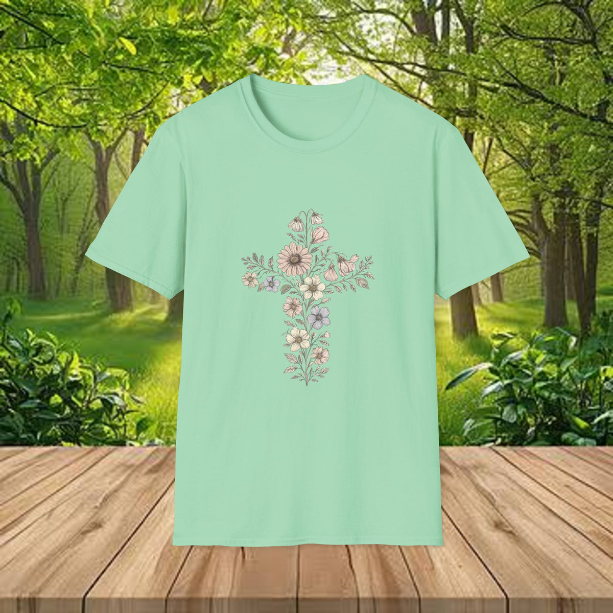 Floral Cross Bouquet Women's Tee