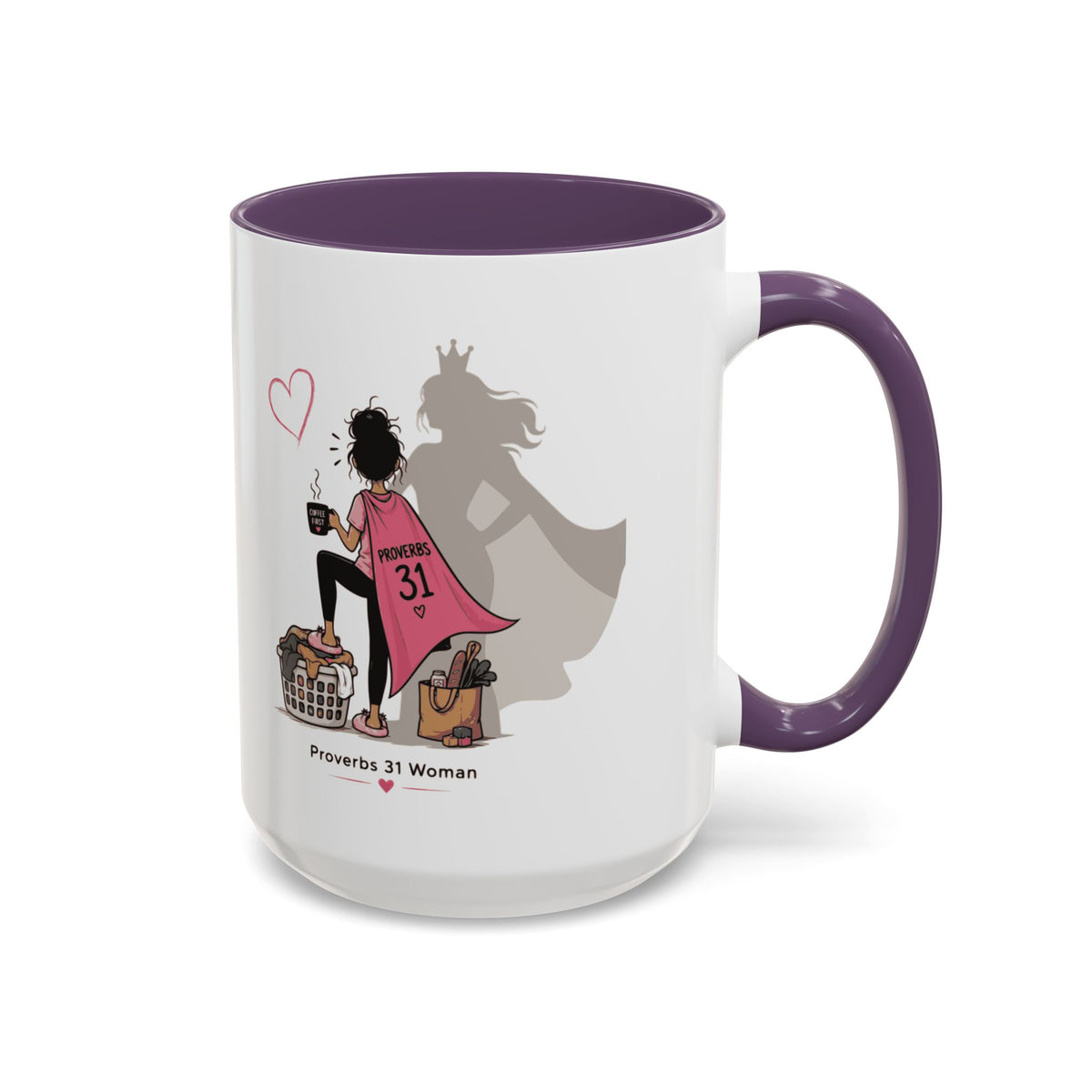 Proverbs 31 Woman Coffee Mug – Inspirational Accent Mug and Gift - Brunette (11/15oz)