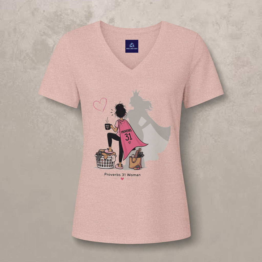 Proverbs 31 Woman - Brunette V-Neck Tee