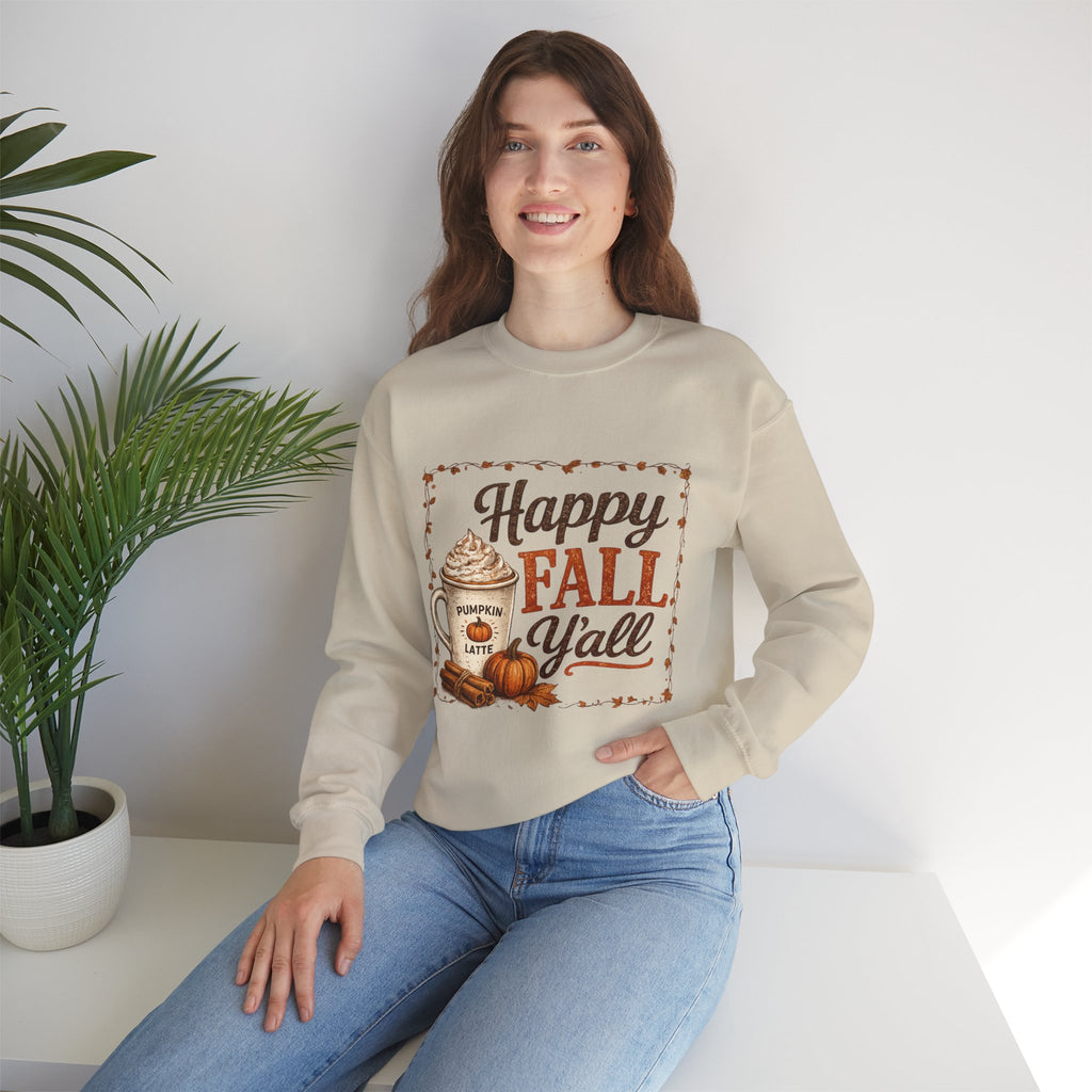 Happy Fall Y’all Crewneck Sweatshirt — Autumn Pullover