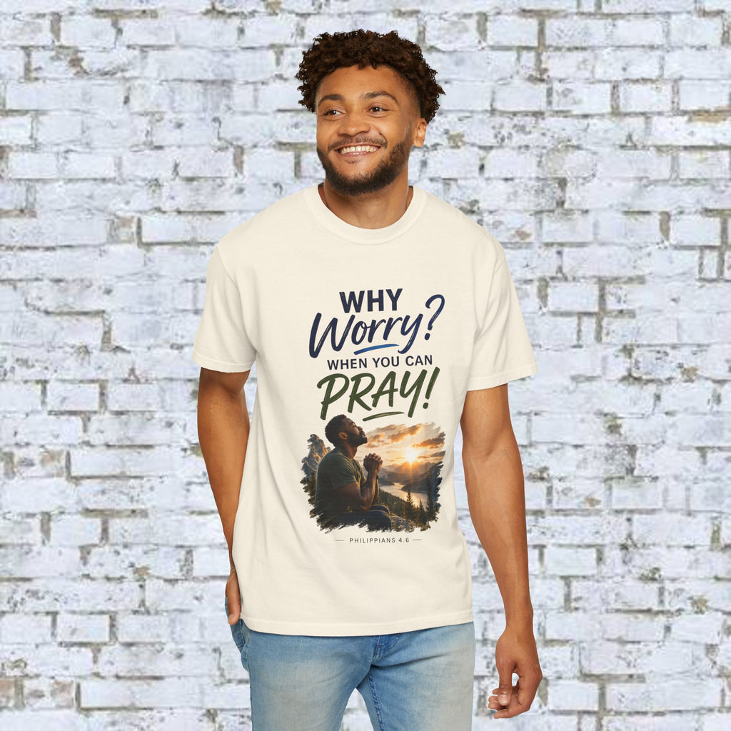 Why Worry - Pray - Men's Tee — Black Man