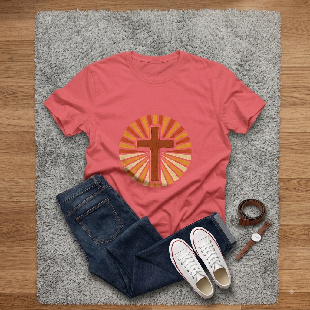 Cross with Sunburst Rays T-Shirt