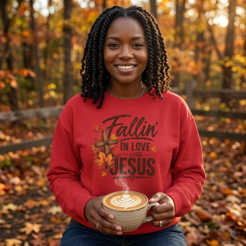 Fallin' In Love With Jesus - Crewneck Sweatshirt — Autumn Pullover
