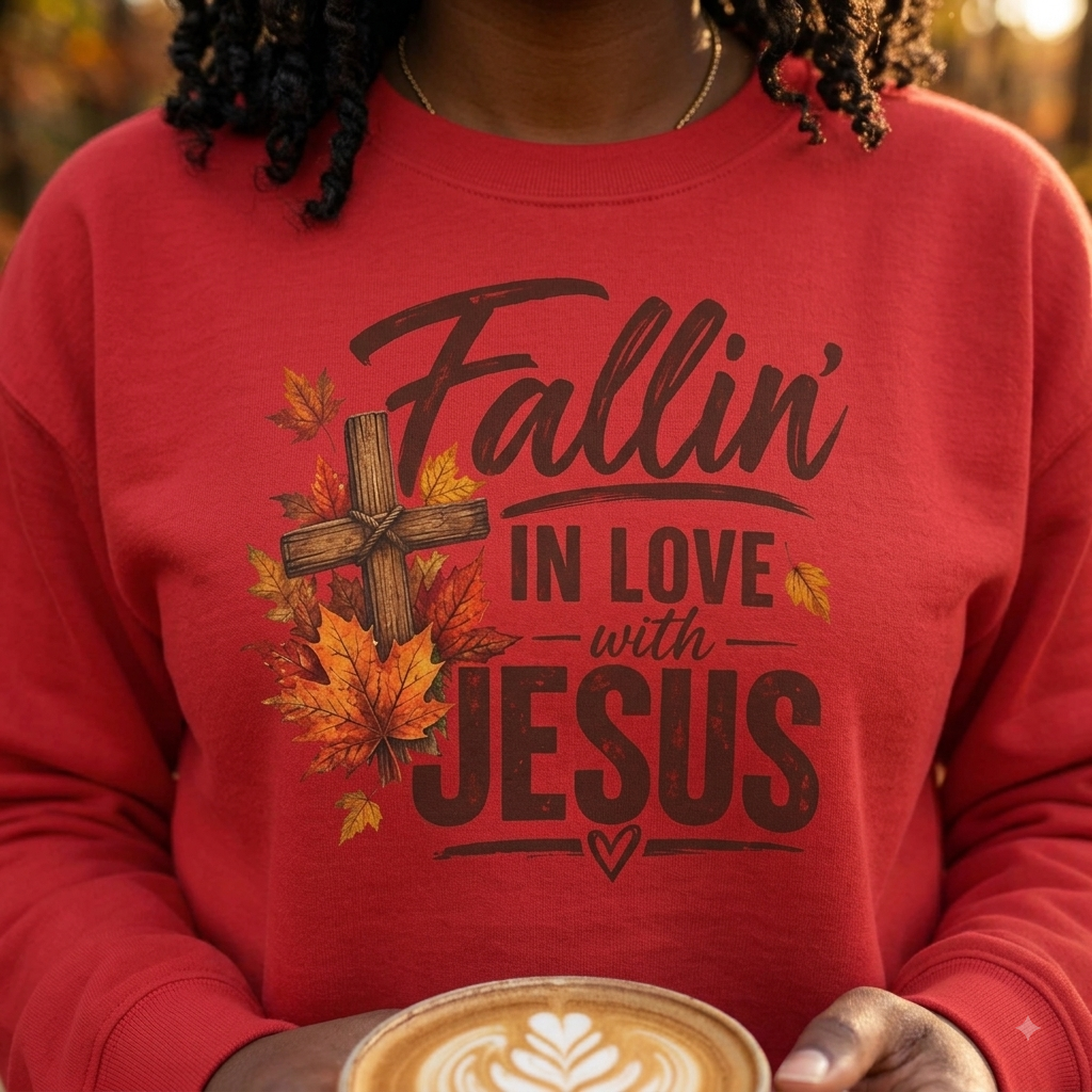 Fallin' In Love With Jesus - Crewneck Sweatshirt — Autumn Pullover