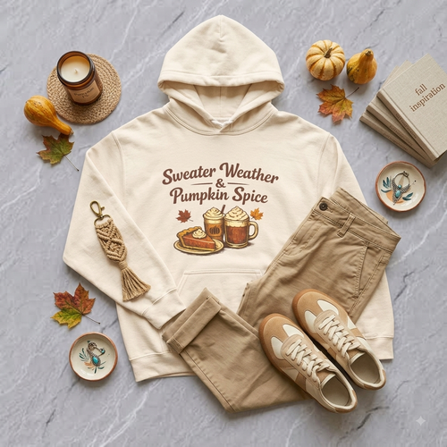 Adult -  "Sweater Weather & Pumpkin Spice" Autumn Hoodie