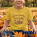 Kids — "Sweater Weather & Pumpkin Spice" Autumn Graphic Tee