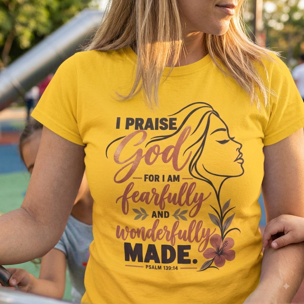 Fearfully & Wonderfully Made - Women’s Graphic Fitted Tee (Neutral)