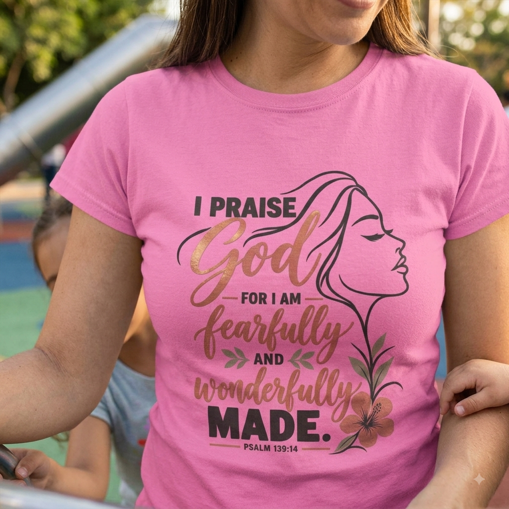 Fearfully & Wonderfully Made - Women’s Graphic Fitted Tee (Neutral)