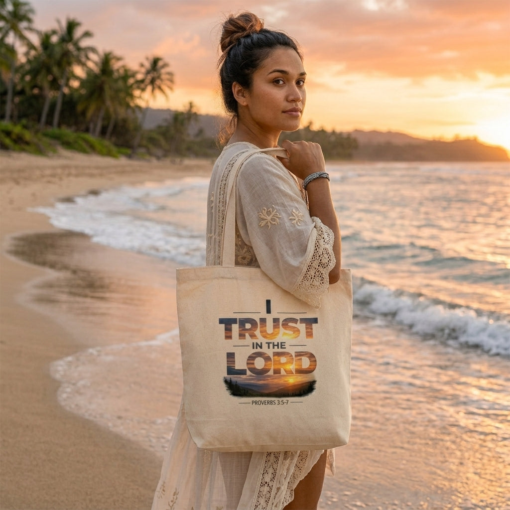 I Trust in the Lord - Canvas Tote Bag — (Proverbs 3:5)