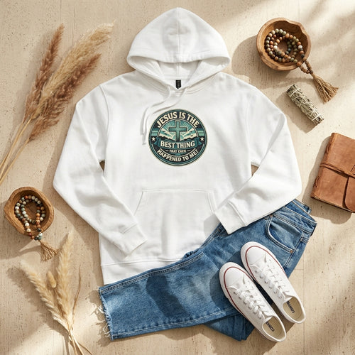 Adidas Hoodie — 'Jesus Is The Best Thing' Graphic Pullover