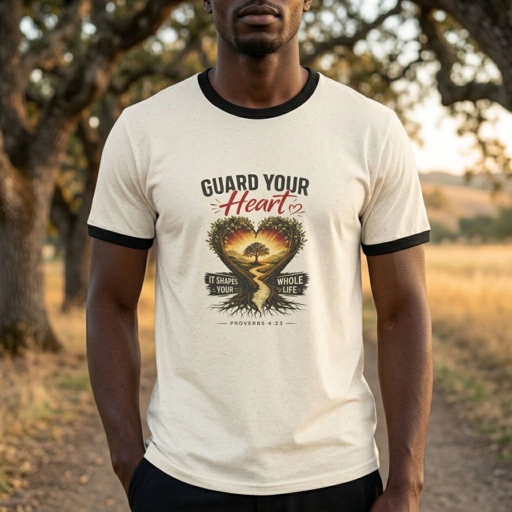 Guard Your Heart T-Shirt — Inspirational Heart & Tree Design