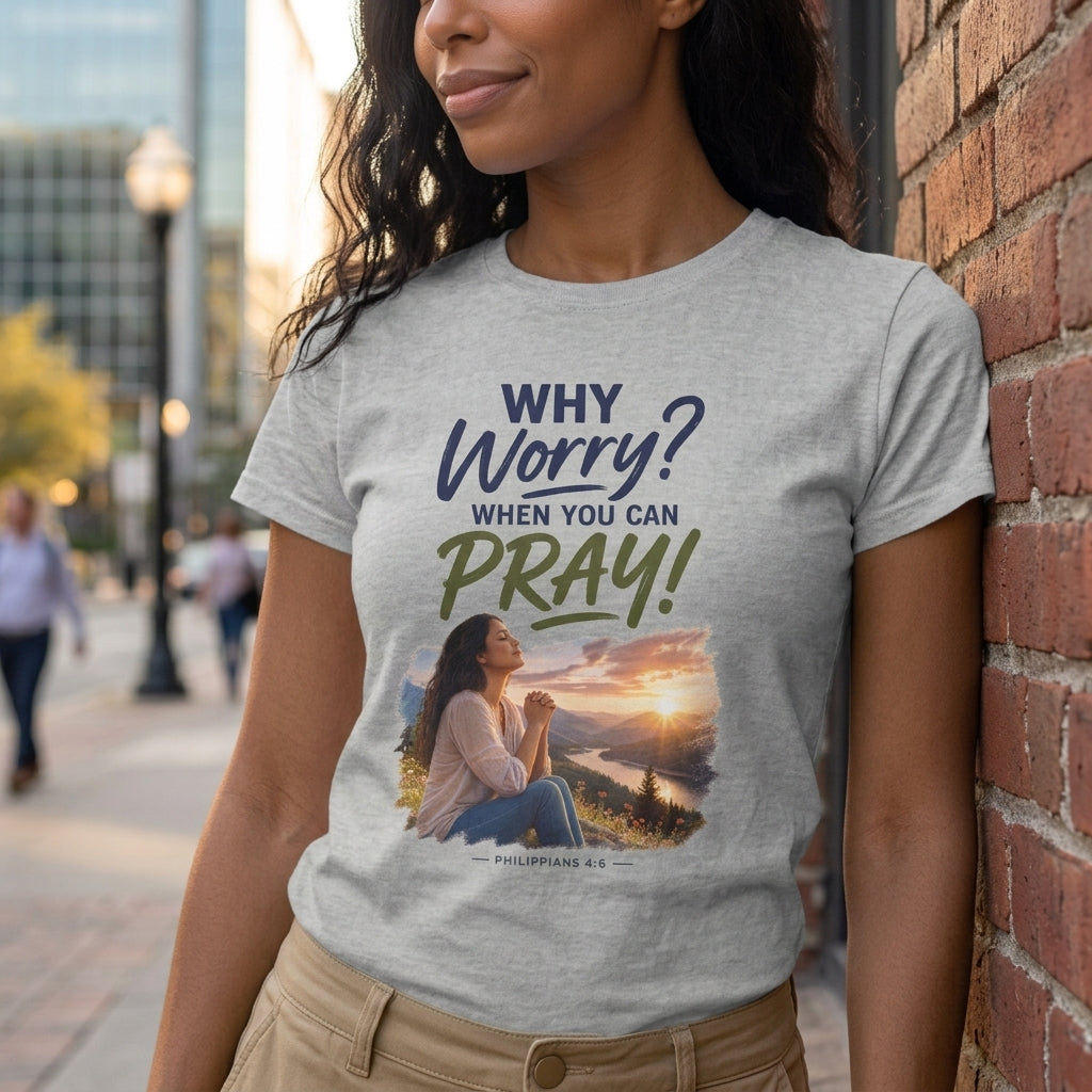 Why Worry - Pray - Women's Tee — Hispanic Woman